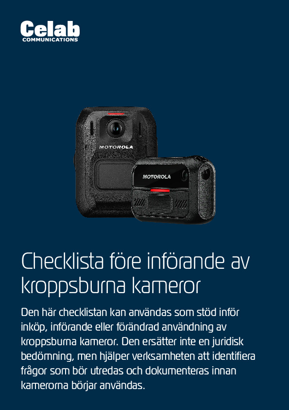 Förhandsgranskning på framsidan av filen Checklista före införande av kroppsburna kameror.pdf