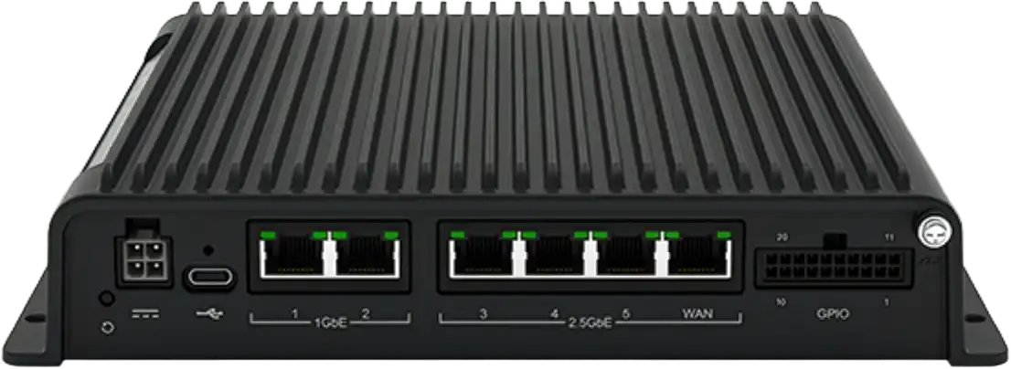 Ericsson Cradlepoint R2400 fordonrouter sedd framifrån.