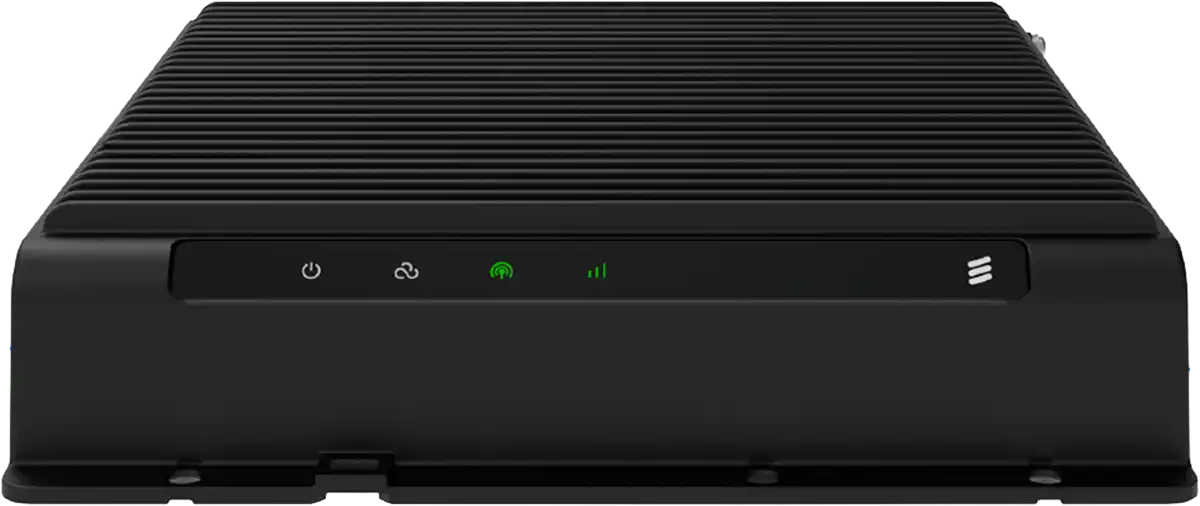 Ericsson Cradlepoint R2400 fordonrouter sedd från sidan.