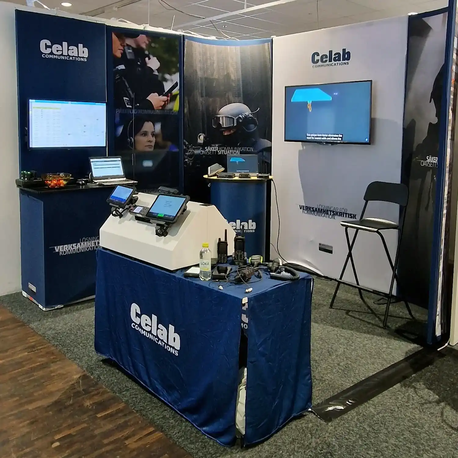 Översikt över Celabs monter på FLISA-kongressen 2025 i Västerås.
